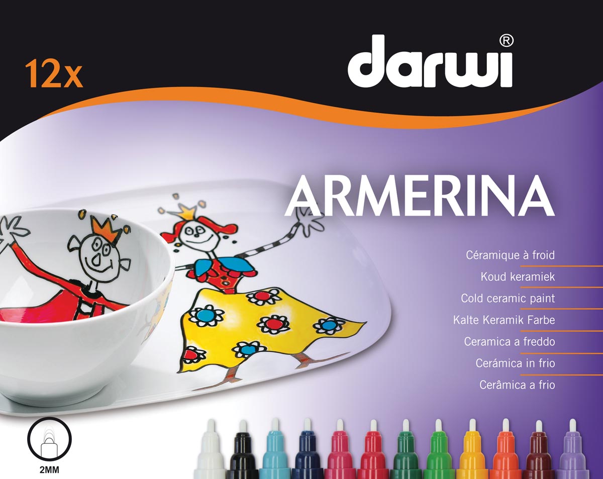 Darwi Keramische merkstift Armerina 12 stuks keramische verf