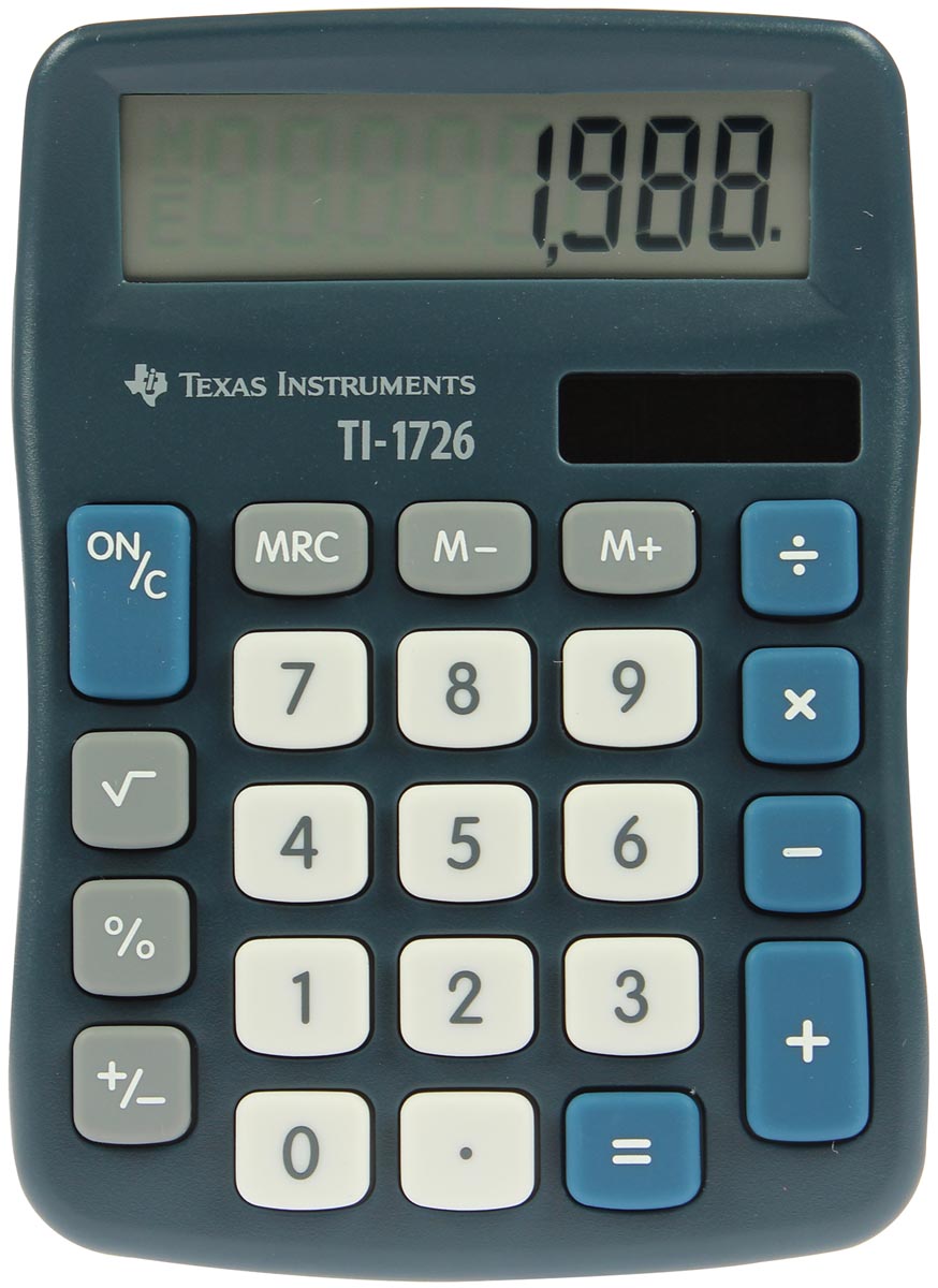 Texas Instruments TI-1726 bureaurekenmachine blauw 202x120x24 mm 85 g