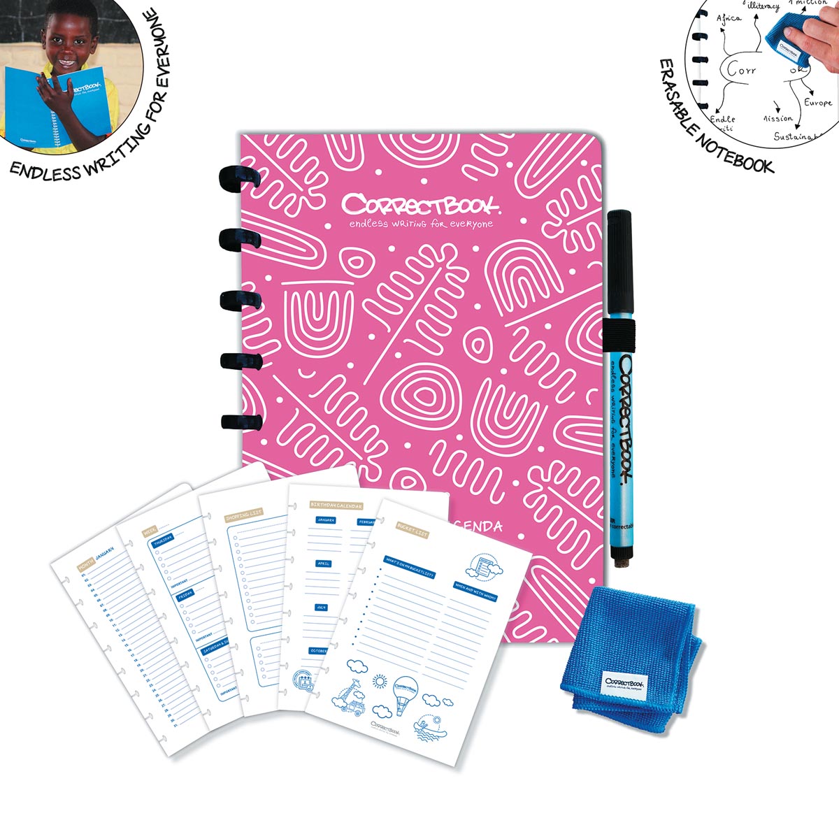 Correctbook Endless Agenda A5 Blossom Pink uitwisbaar herbruikbaar ecologisch