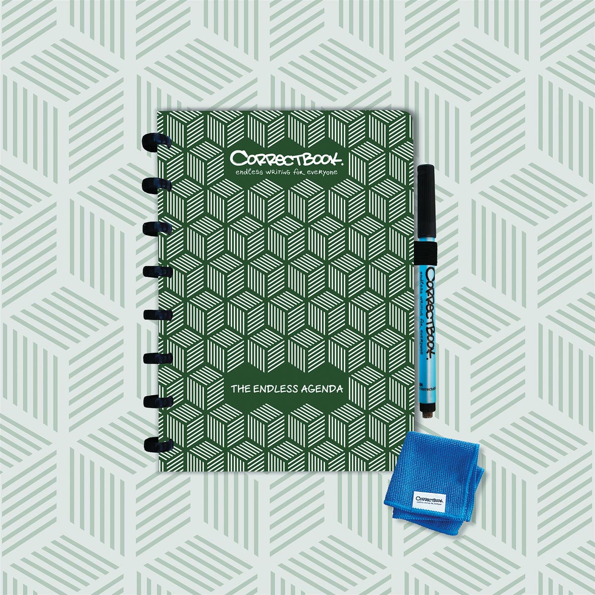 Correctbook Endless Agenda A5 Forest Green uitwisbaar herbruikbaar ecologisch