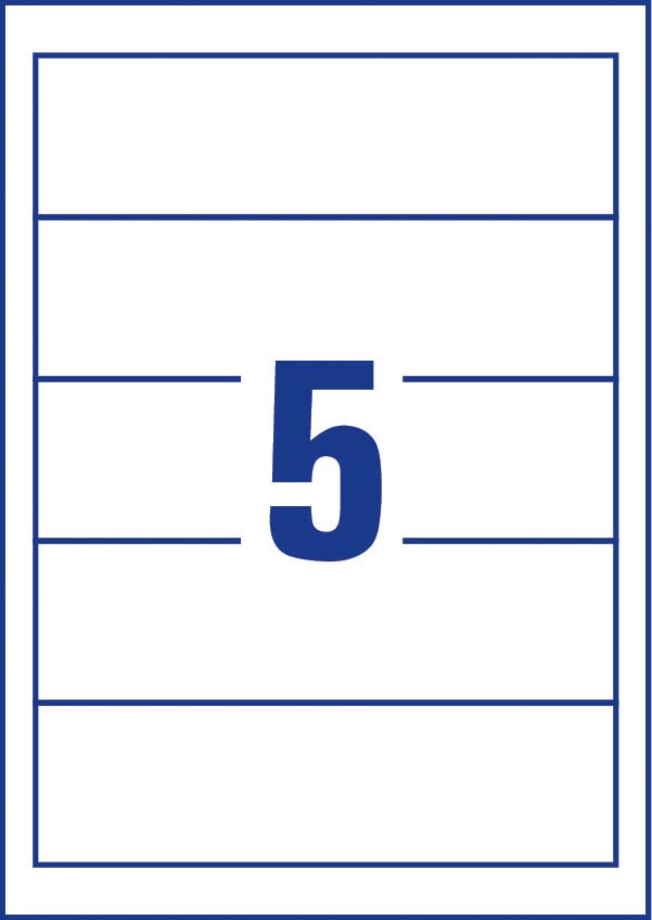 Zweck Printbare insteekkaarten voor ordnerrug ft 5,4 x 19 cm, rug van 8 cm, 125 stuks