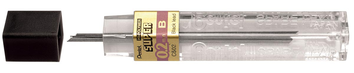 Pentel potloodstiften 0,2 mm B etui 12 stuks