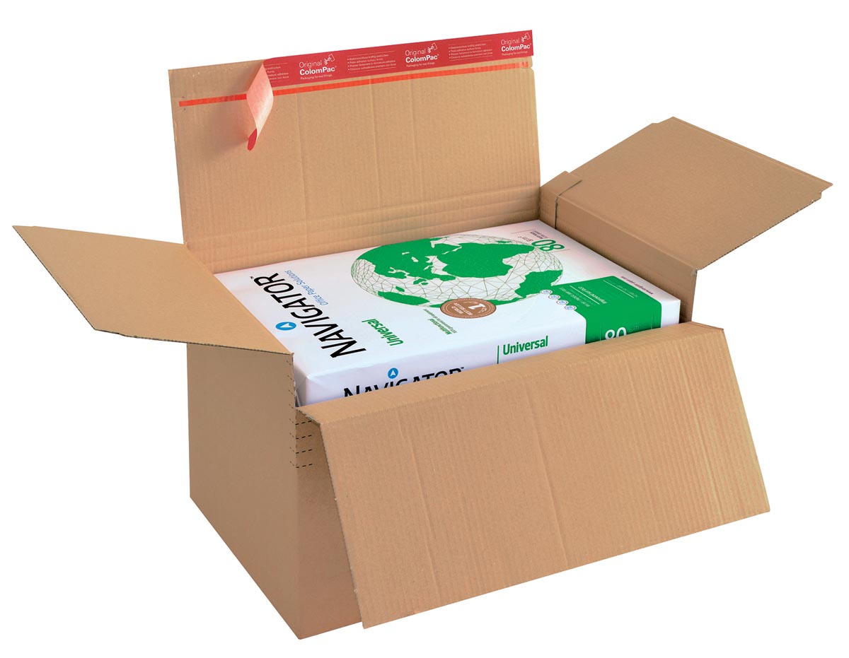 Colompac verzenddoos bruin 30,5 x 22,8 x 7-16 cm gerecycleerd materiaal