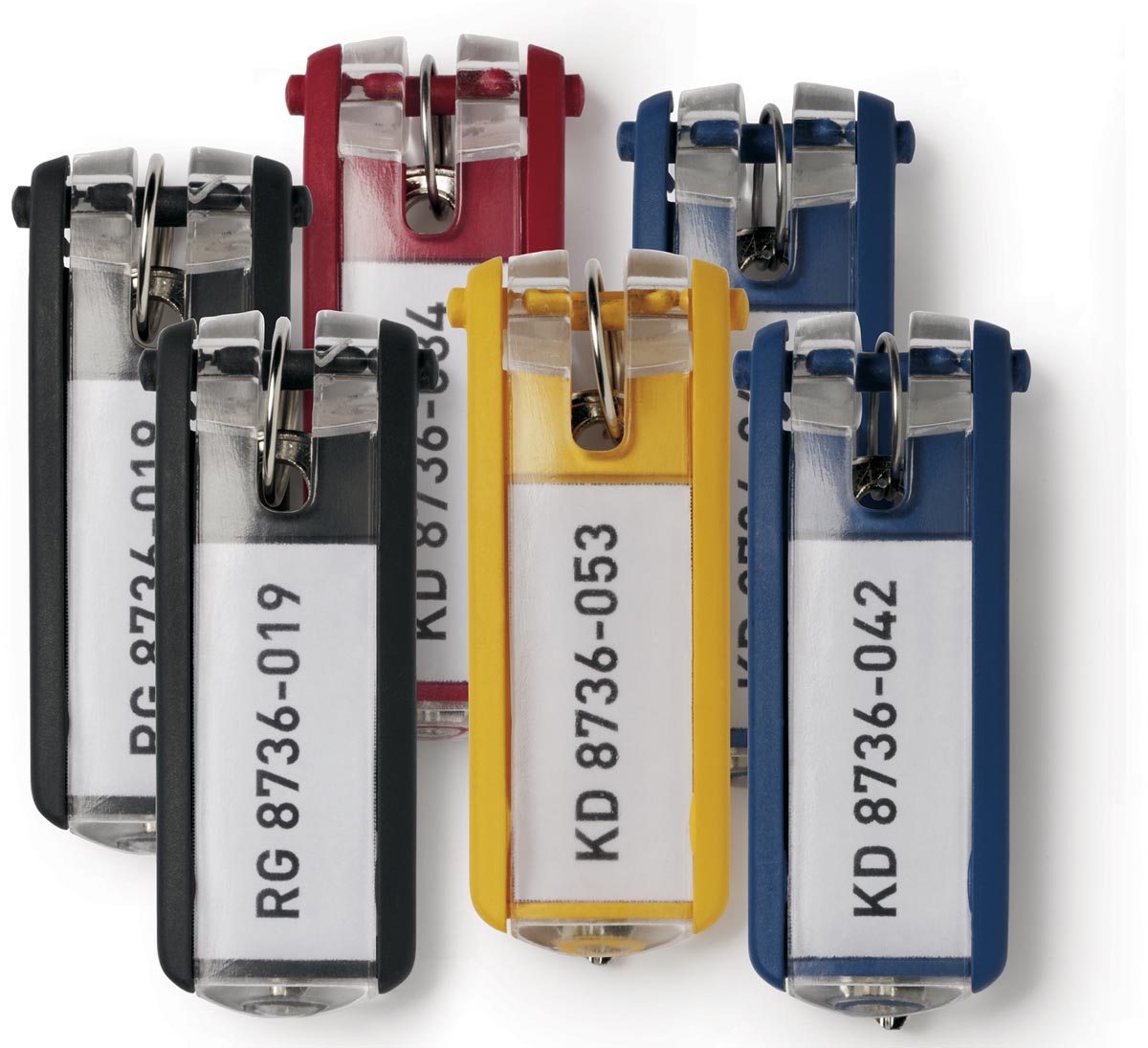 Durable sleutelhanger Key Clip kunststof ecologisch assortiment 6 stuks 208x110x19 mm