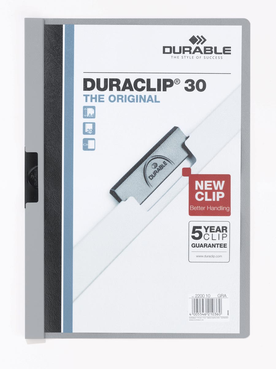 Durable Duraclip Original klemmap A4 staal grijs capaciteit 30 pagina's