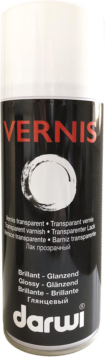 Darwi vernis spuitbus glanzend 400 ml alcoholbasis