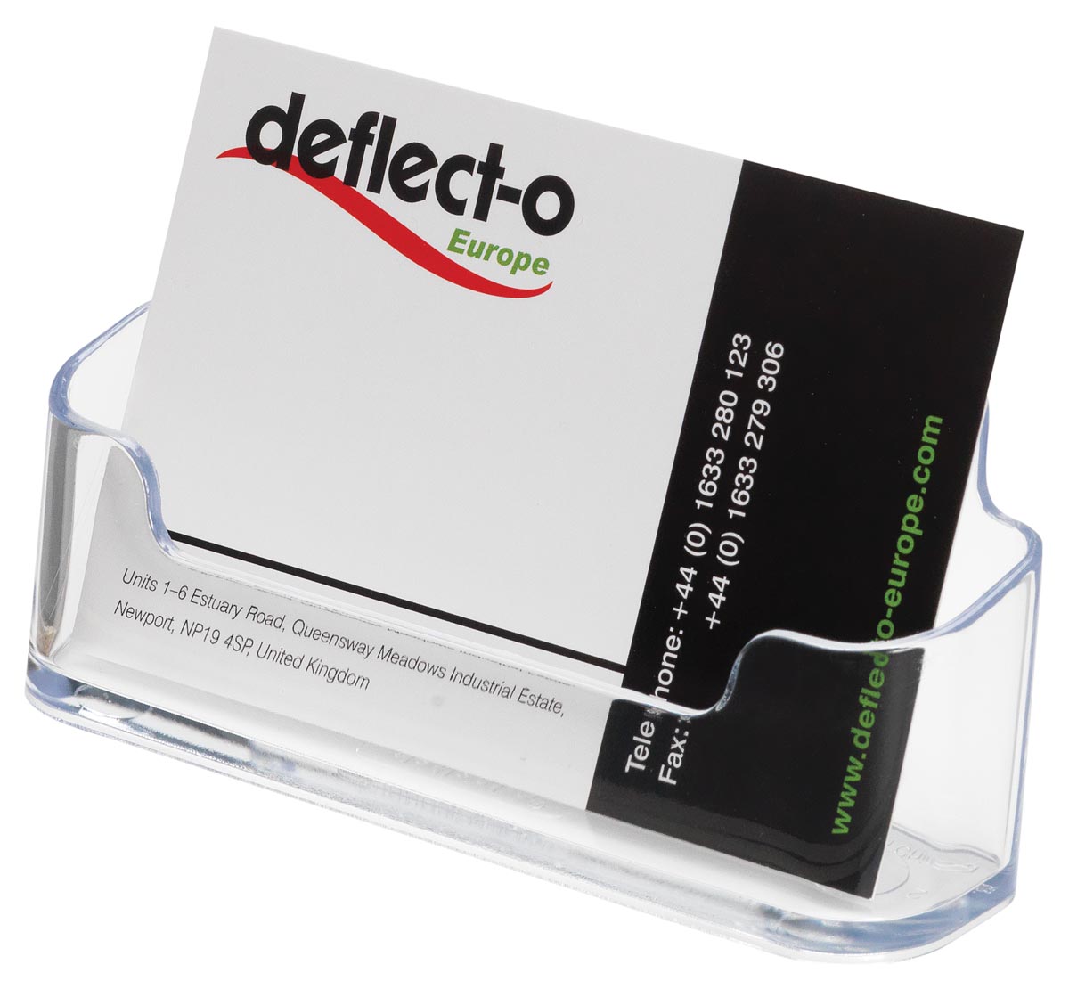 Deflecto Visitekaarthouder polystyreen transparant 90 x 70 x 38 mm