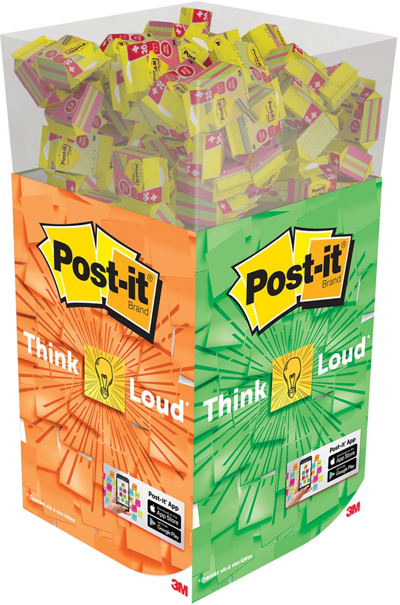 Post-it notes Memokubus Display Kanariegeel Ultra Neon 76 x 76 mm