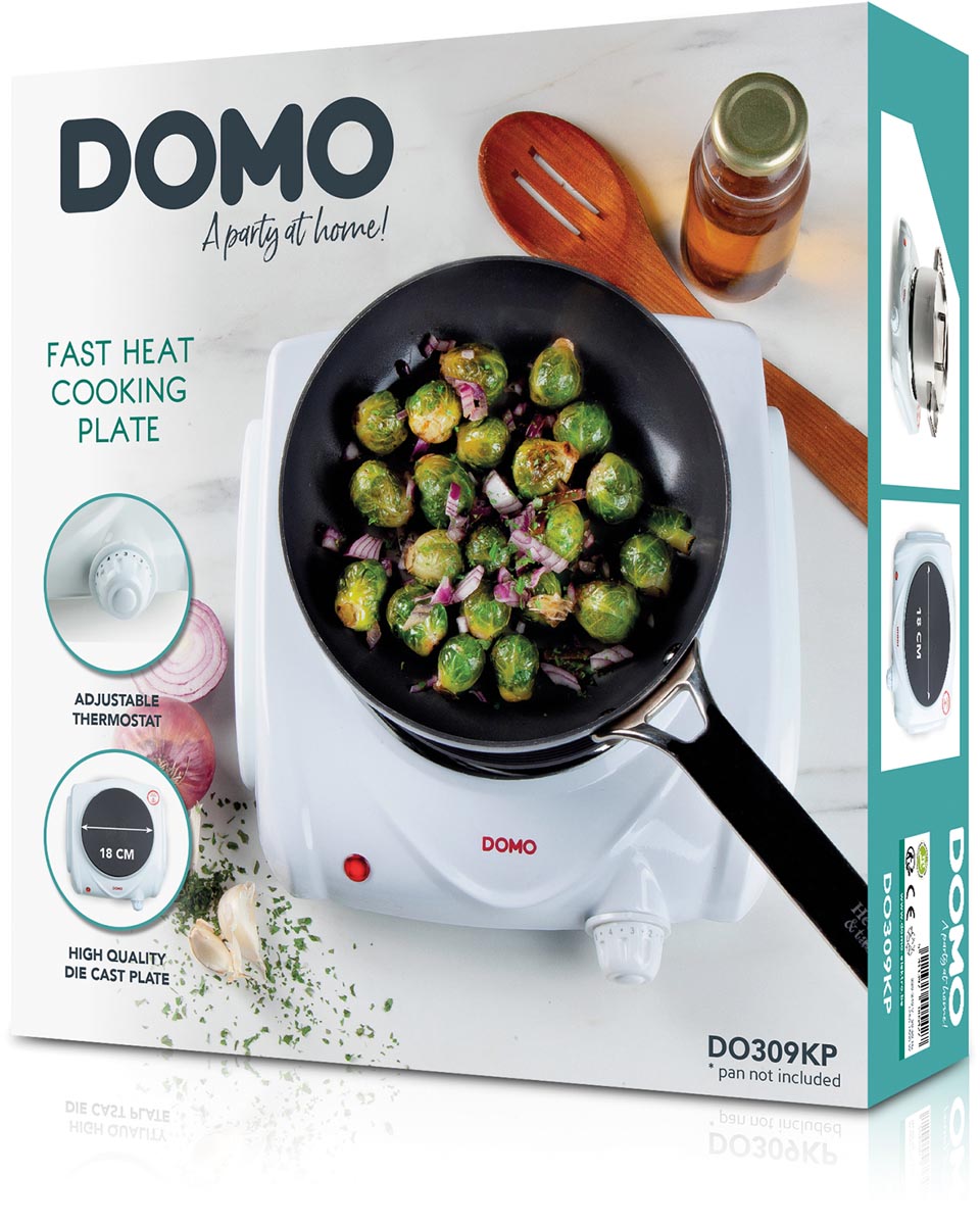 Domo kookplaat gietijzer wit 26,5 x 28,2 x 8,6 cm