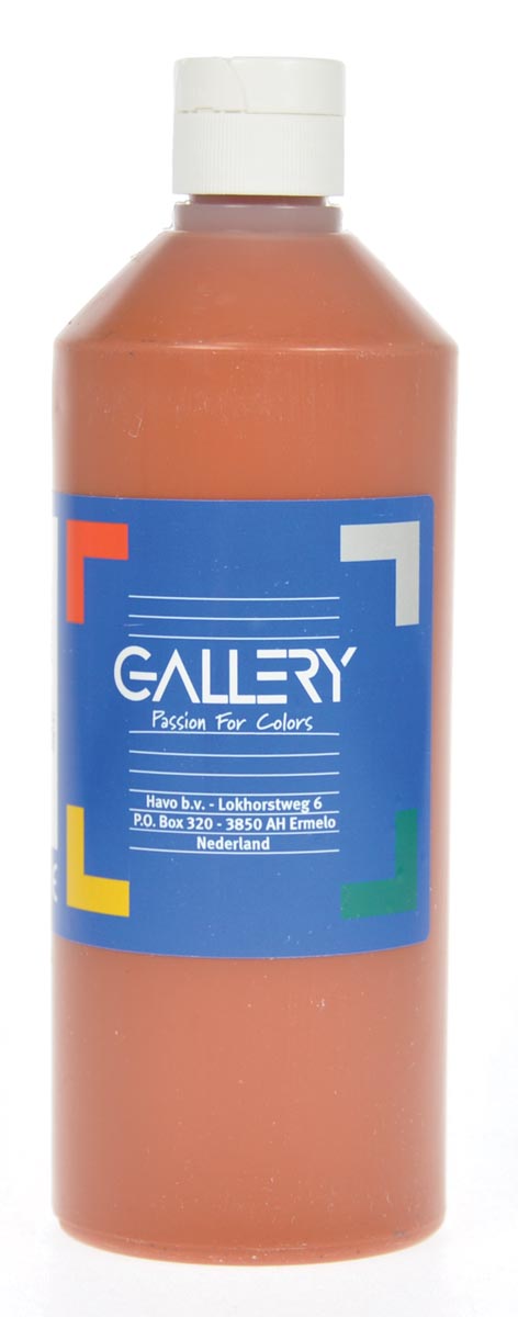 Gallery plakkaatverf lichtbruin 500 ml waterbasis ecologisch