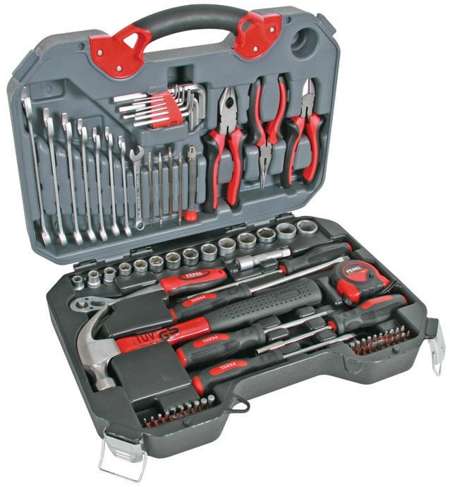 Toolland gereedschapskoffer set 78-delig grijs 425x323x112 mm