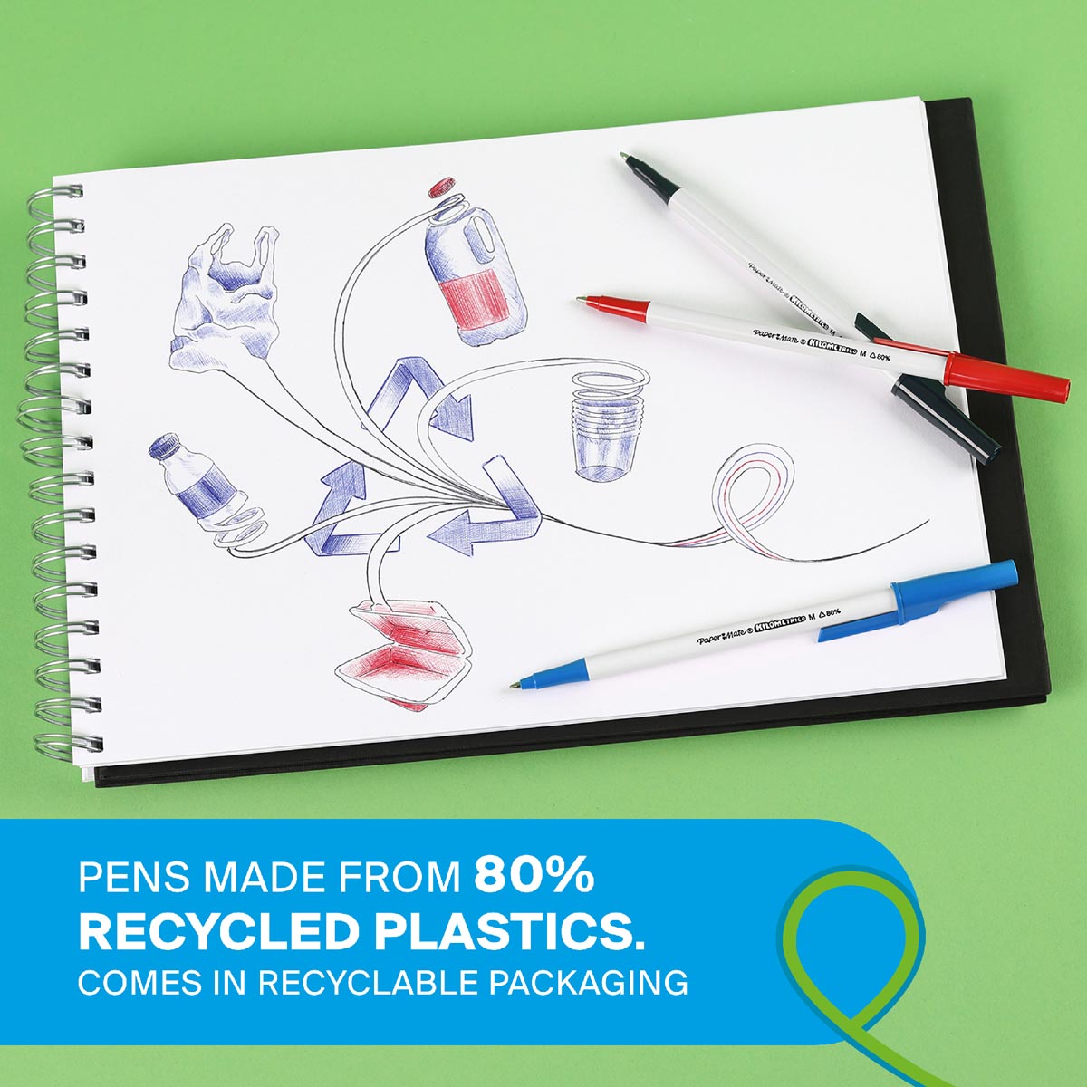 Paper Mate Kilometrico balpen medium punt 1 mm zwart doos 50 stuks