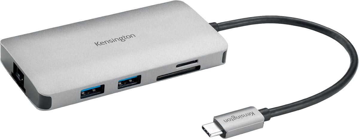 Kensington UH1400P USB-C 8-in-1 docking station zwart 155x100x25 mm