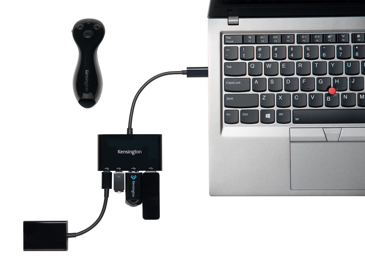 Kensington USB-C Hub 4-poorten Zwart 124 x 85 x 19 mm