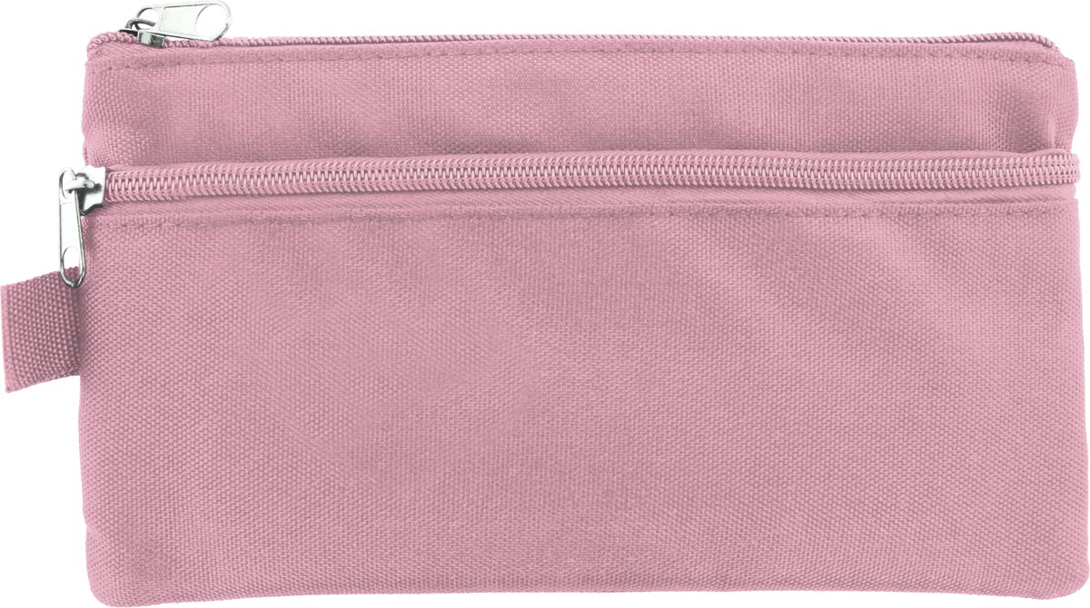 Kangaro pennenzak plat pastel roze textiel 21 x 11 cm