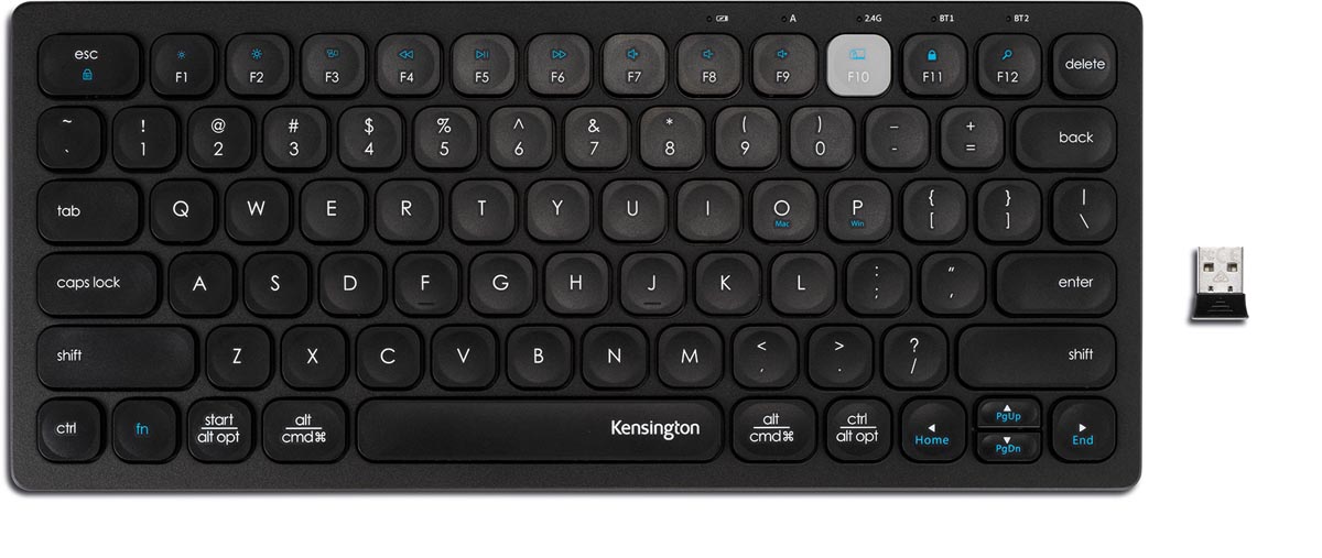 Kensington Dual draadloos compact toetsenbord AZERTY 2,4 GHz Bluetooth 3.0 en 5.0
