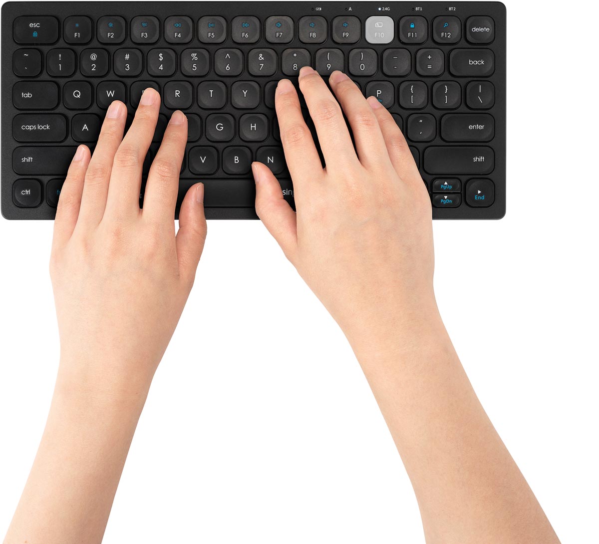 Kensington Dual draadloos compact toetsenbord AZERTY 2,4 GHz Bluetooth 3.0 en 5.0