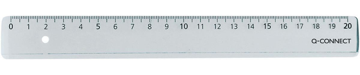 Q-CONNECT meetlat transparant polystyreen 20 cm