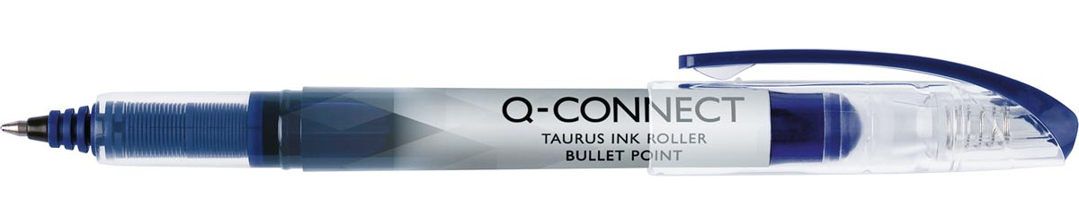 Q-CONNECT Taurus roller pen blauw 0.7 mm metalen punt vloeibare inkt