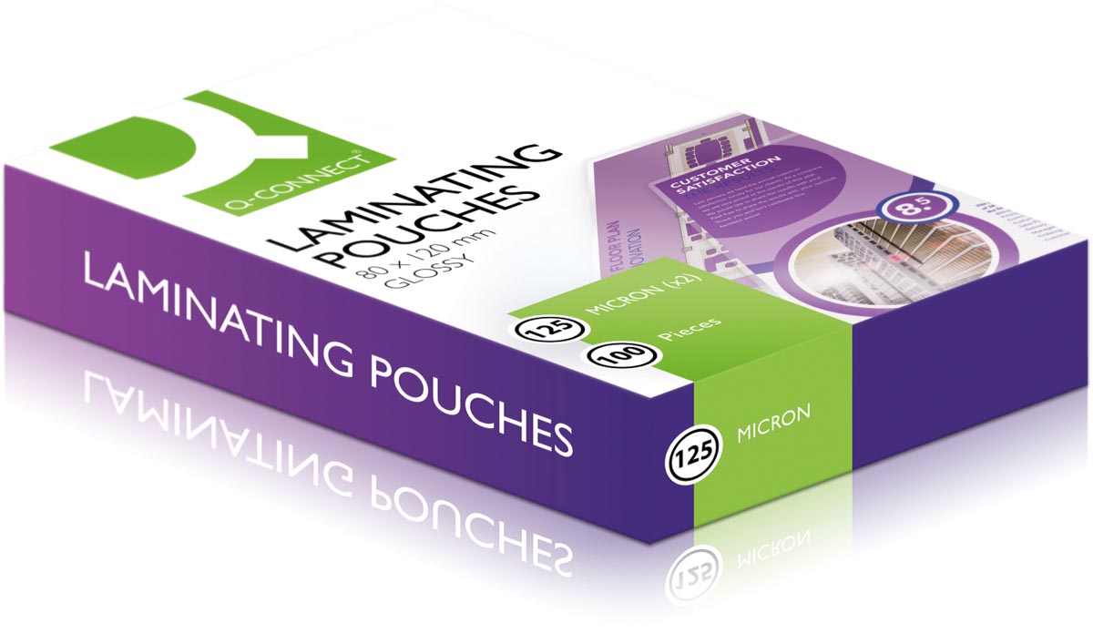 Q-CONNECT lamineeretui 2x 125 micron A7 100 stuks polyester polyethyleen