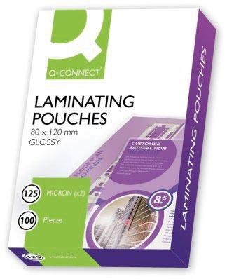 Q-CONNECT lamineeretui 2x 125 micron A7 100 stuks polyester polyethyleen