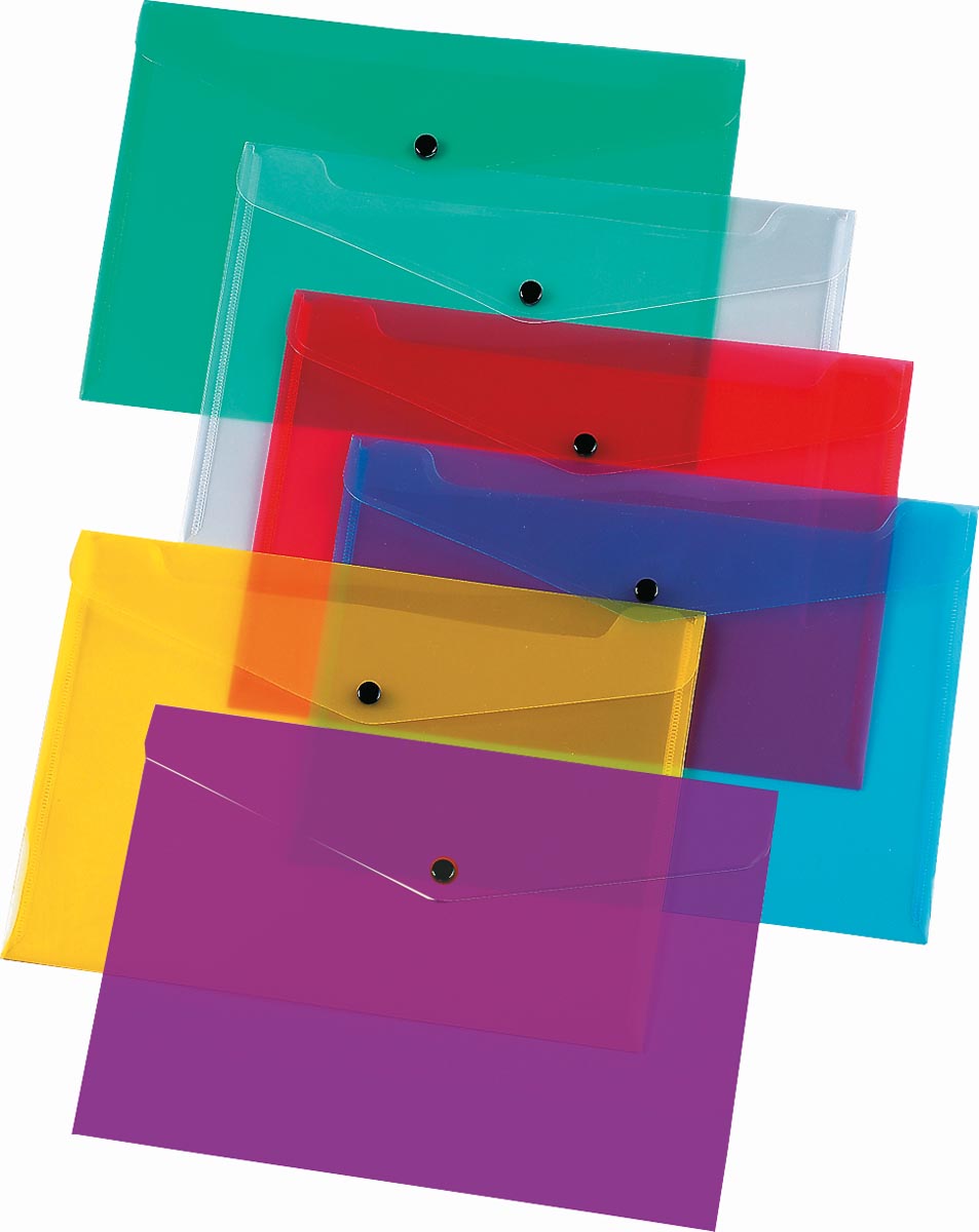 Q-CONNECT documentenmap A4 transparant PP met drukknopsluiting 120 vel