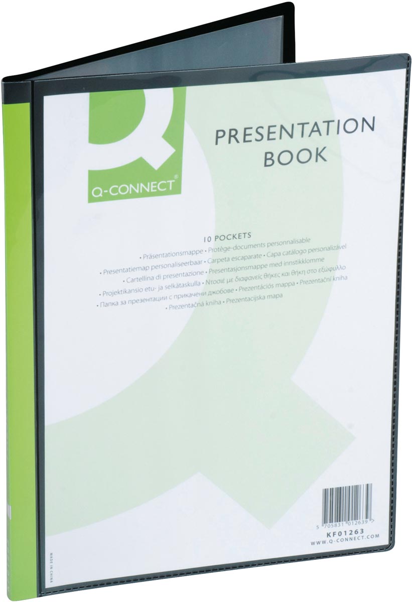 Q-CONNECT showalbum A4 zwart 10 tassen PP ecologisch