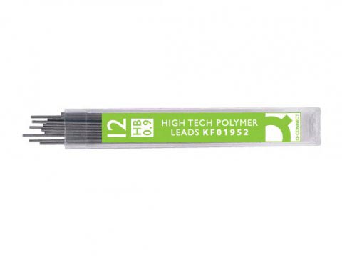 Q-CONNECT potloodstiften 0,9 mm HB etui 12 stuks onbreekbaar en elastisch