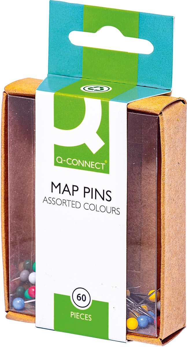 Q-CONNECT signalisatiespelden geassorteerde kleuren 60 stuks 20 mm