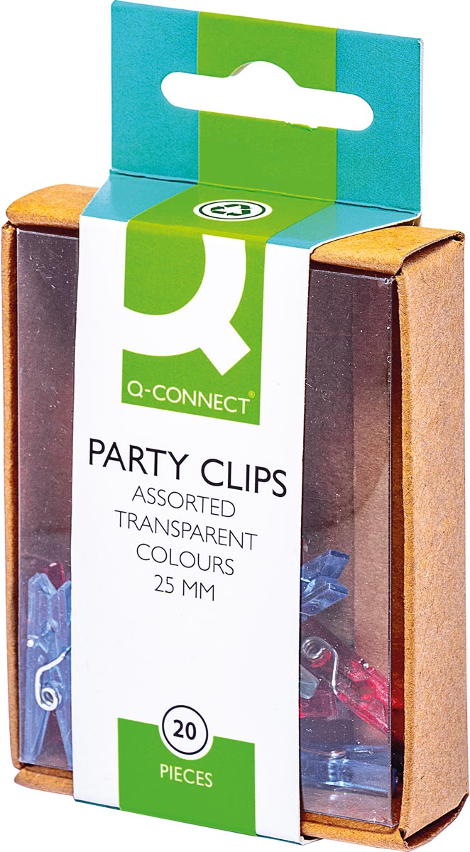 Q-CONNECT mini wasknijper 25 mm kunststof geassorteerde kleuren 20 stuks
