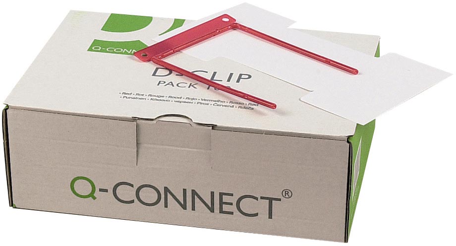 Q-CONNECT archiefbinder D-clip rood kunststof met metalen kern 230x165x80 mm 70 mm capaciteit doos 100 stuks