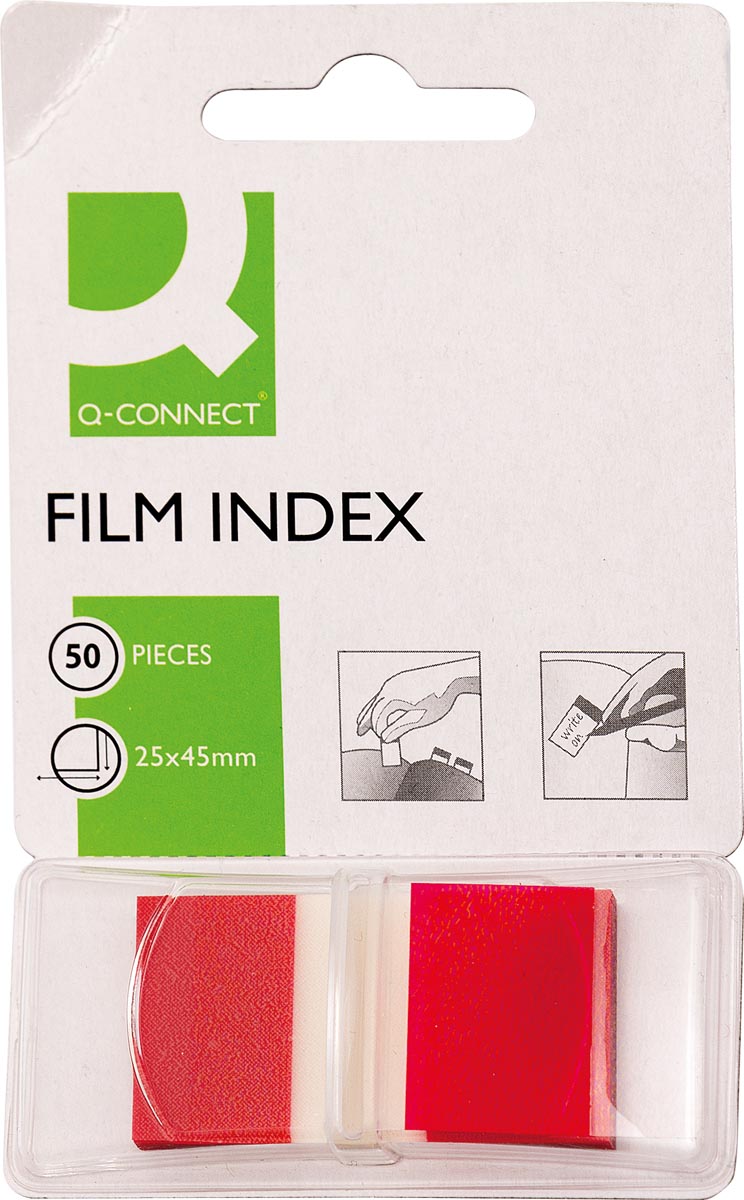 Q-CONNECT index tabs rood 25 x 45 mm 50 stuks