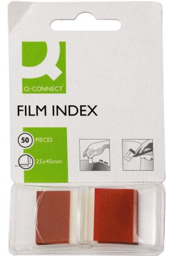 Q-CONNECT index tabs rood 25 x 45 mm 50 stuks