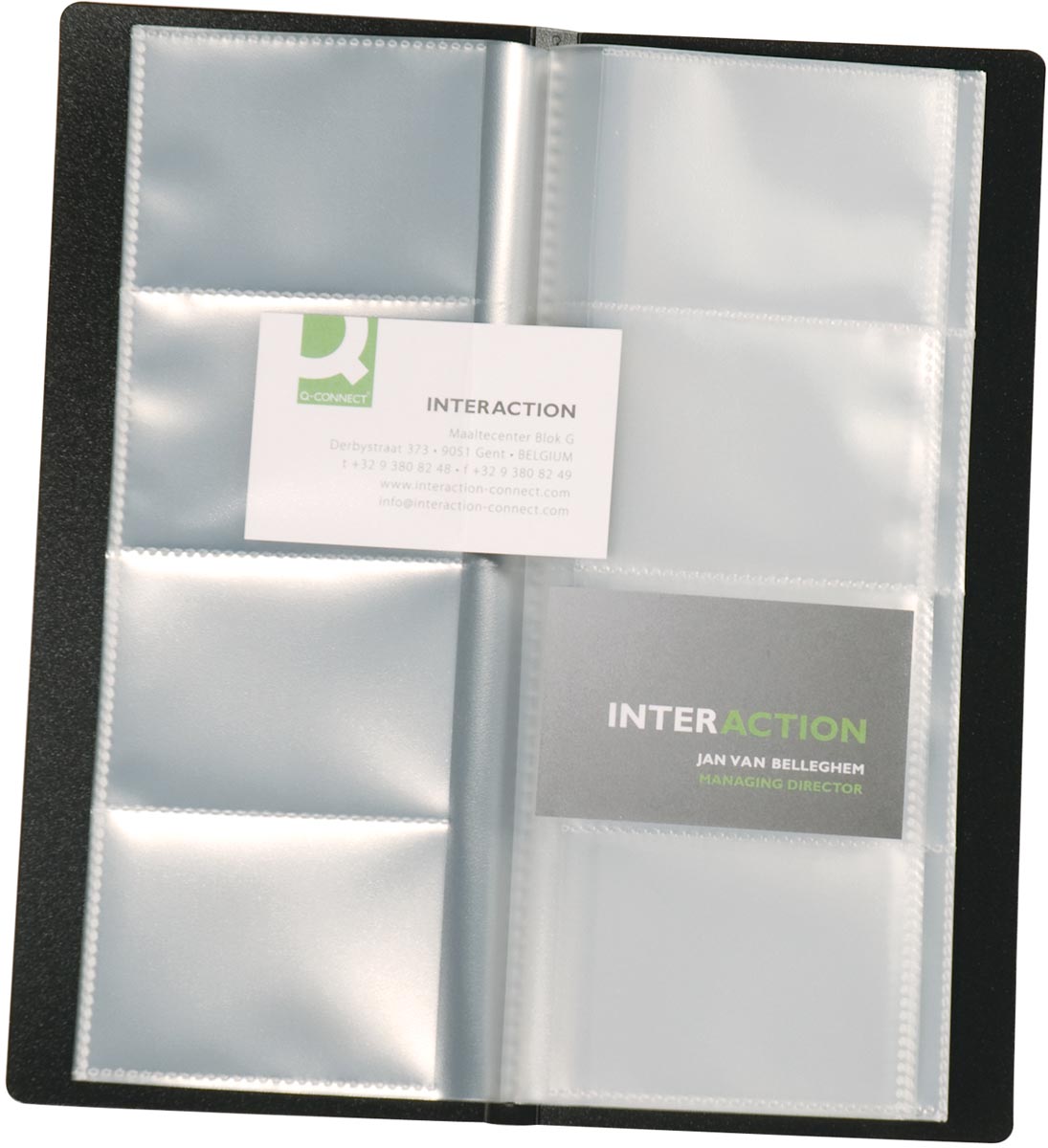 Q-CONNECT visitekaartenmap zwart 11 x 26 cm voor 160 kaarten