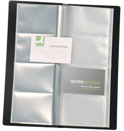 Q-CONNECT visitekaartenmap zwart 11 x 26 cm voor 160 kaarten