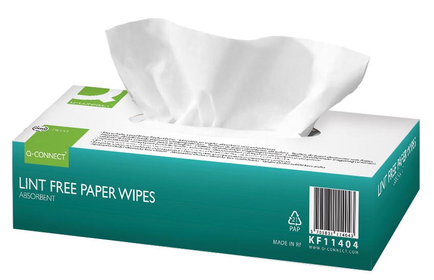 Q-CONNECT reinigingsdoekjes voor oppervlakken wit droog pak 200 doekjes