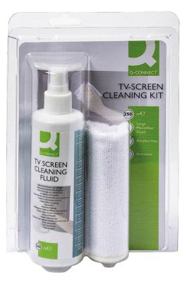 Q-CONNECT reinigingsspray voor scherm en toetsenbord 250 ml inclusief doek