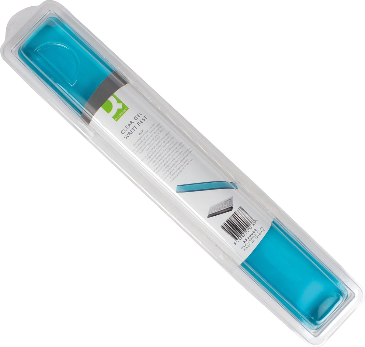 Q-CONNECT polssteun antislip transparant blauw