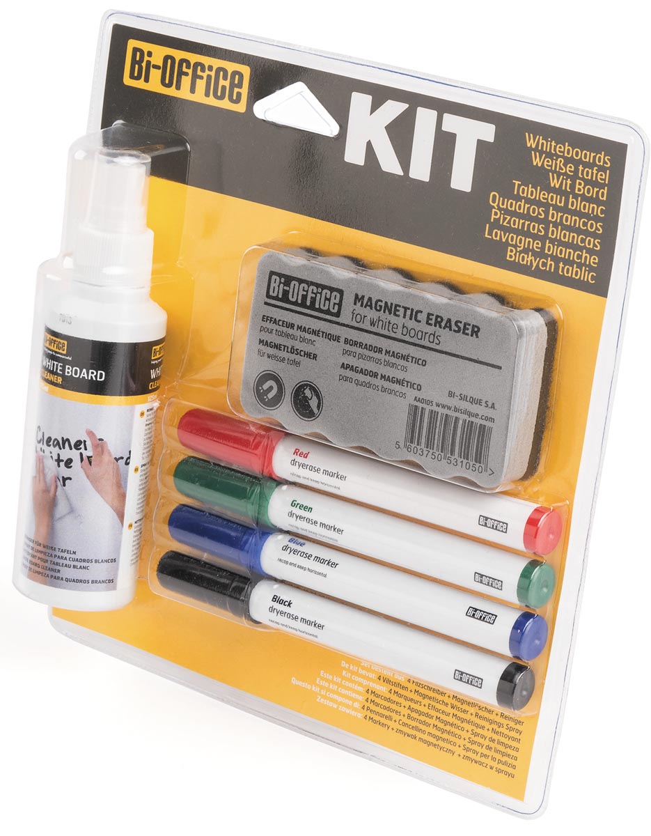 Bi-Office starterskit voor niet-magnetische whiteboards 230x210x40 mm