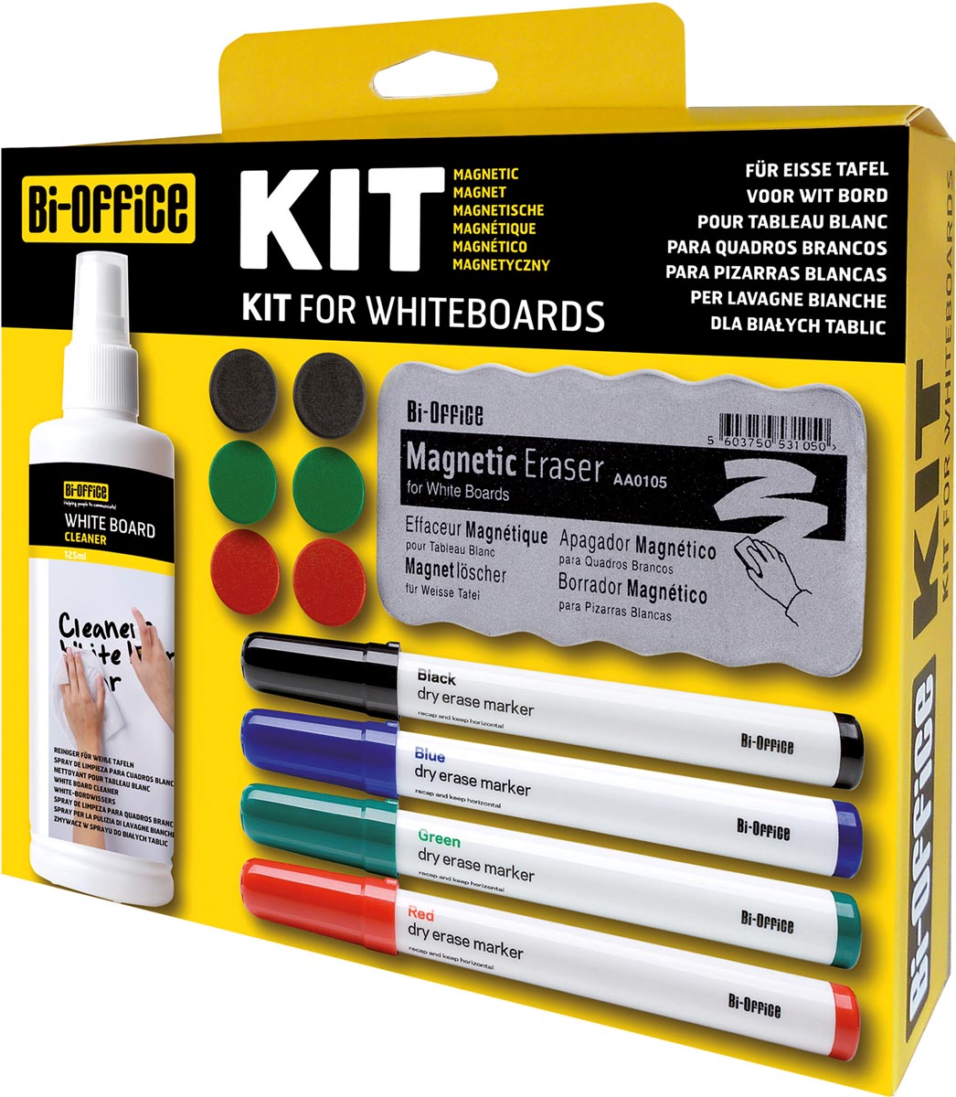 Bi-Office starterkit voor whiteboards, ophangbaar doosje