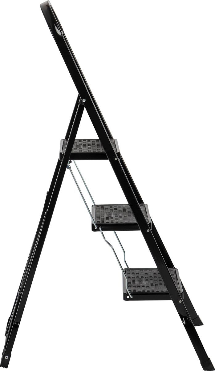 Escalo trapladder 3 treden zwart metaal 1300 x 450 x 40 mm