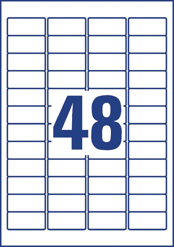 Avery afneembare weerbestendige etiketten Ft 45,7 x 21,2 mm (b x h), wit, doos van 960 etiketten