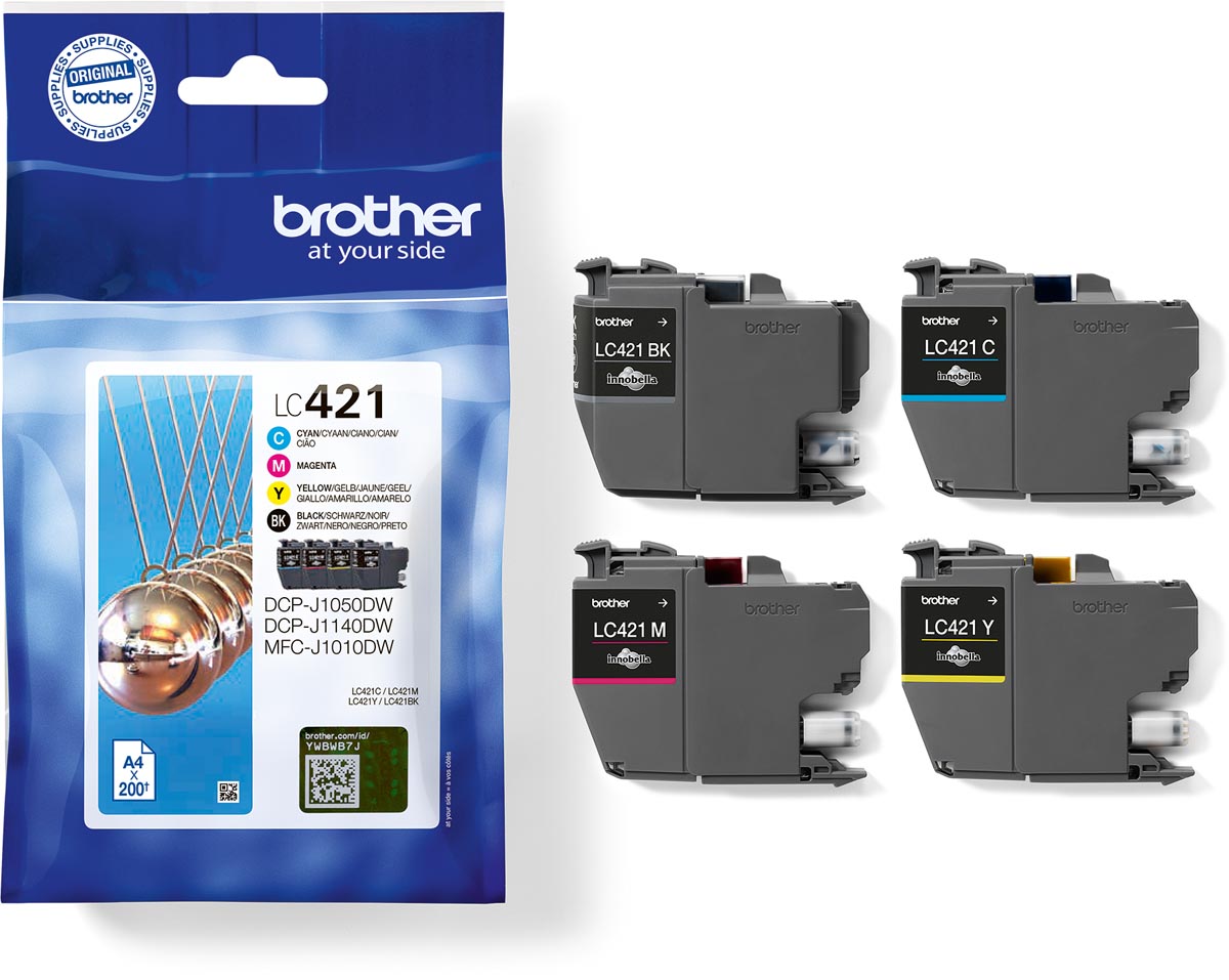 Brother inktcartridge,  200 pagina's, OEM LC-421VAL, 4 kleuren
