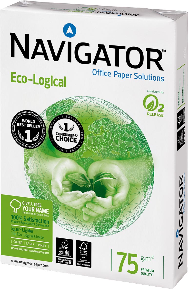Navigator Eco-Logical printpapier A4 wit 75 g/m² pak van 500 vel