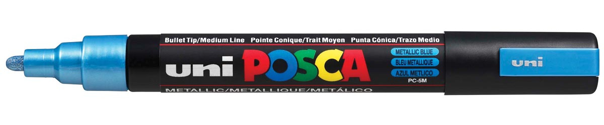 Uni POSCA paintmarker PC-5M, 1,8 - 2,5 mm, blauw metaal