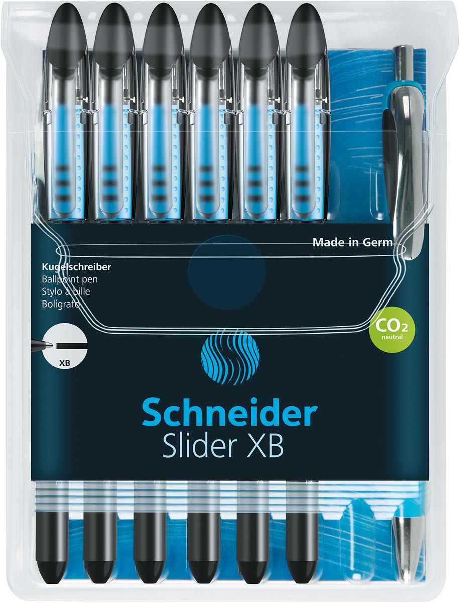 Schneider balpen Slider Basic zwart 1.15 mm viscoglide technologie doos 6+1