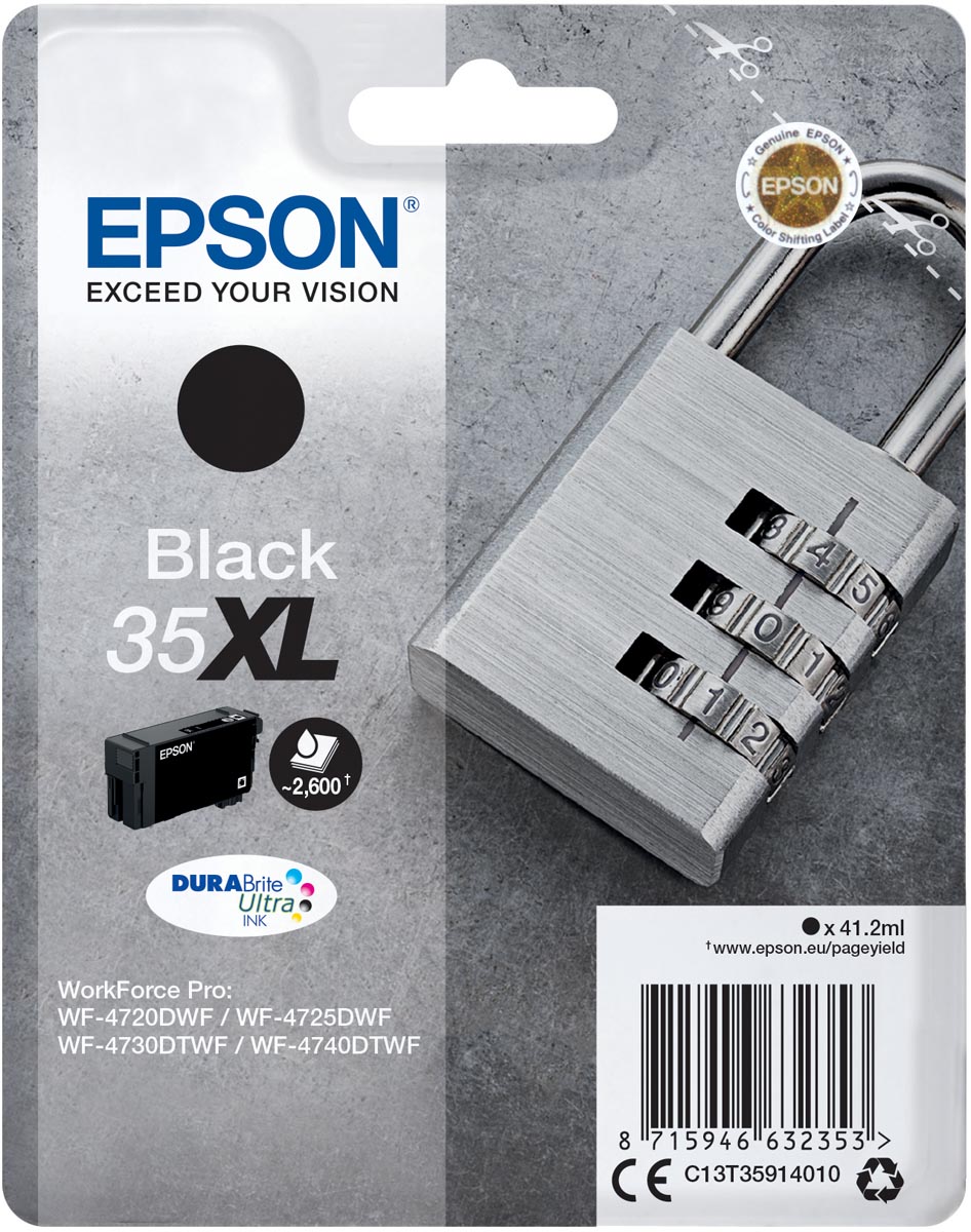 Epson inktcartridge 35 XL zwart 41,2 ml OEM C13T35914010