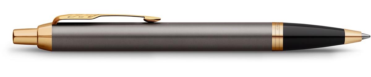 Parker IM Premium balpen grijs GT medium geanodiseerd aluminium blauw