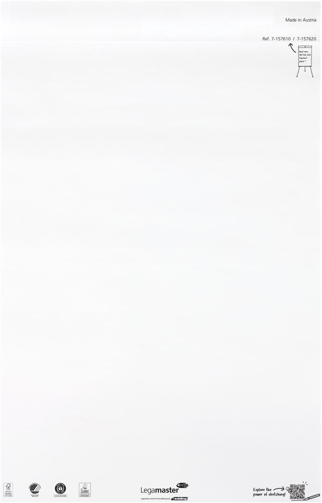 Legamaster flipchartpapier Sketch ECO blanco 98 x 65 cm 20 vel 5-pak 100% gerecycled papier