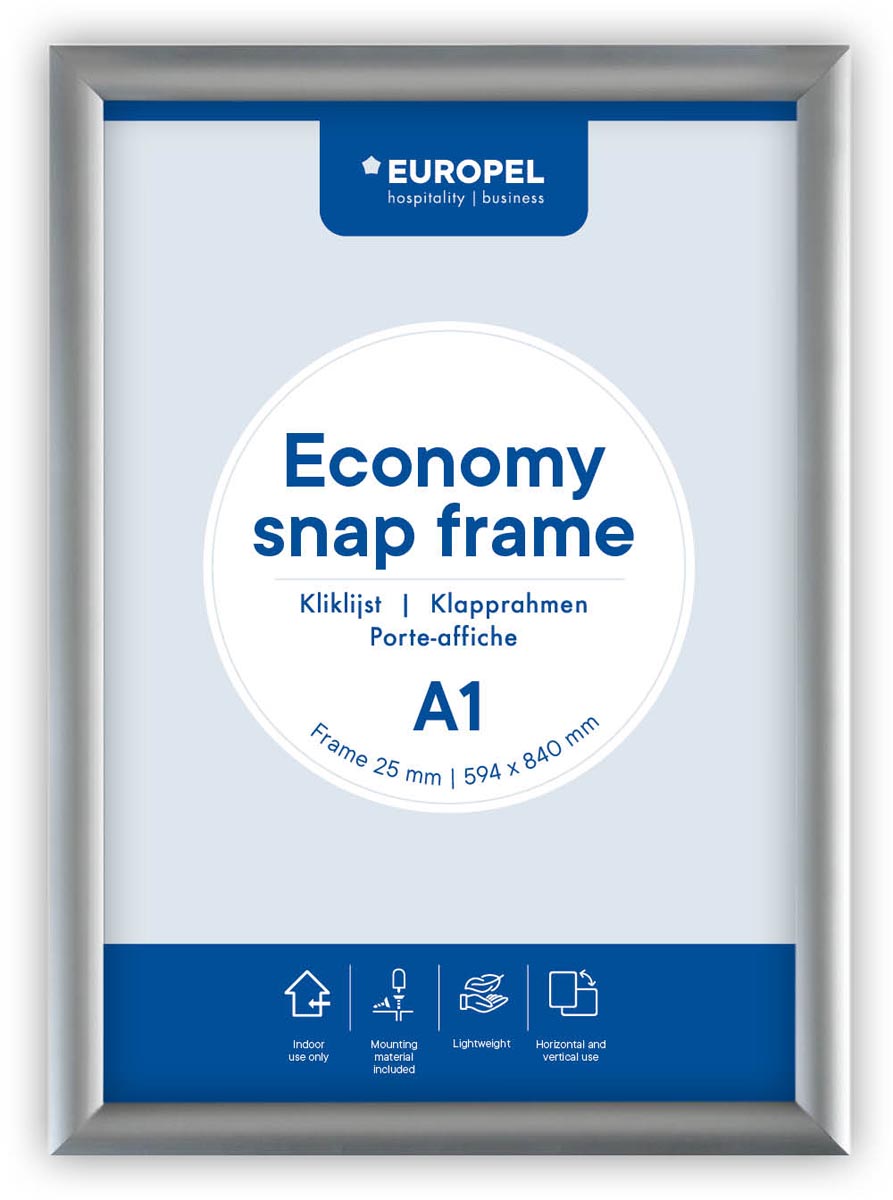 Europel clicklijst Economy, 25 mm, ft A1, zilver